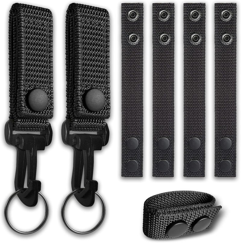 Woosuke 6Pcs Nylon Duty Belt Keepers for Duty Belt, Tactical Belt Loop Clip Molle Key Holder With Double Snaps - Police Security Law Enforcement Accessories - Image 1